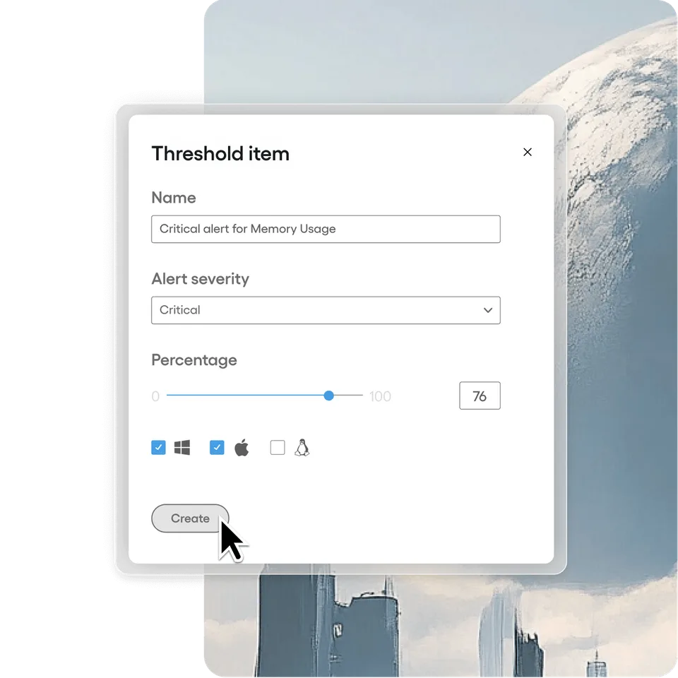 Atera IT automation profile with scheduled patch, disk, and software management tasks